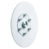 30 in Glass Lazy Susan Turntable, Tempered Glass Dining Table Centerpiece with 6 Rotating Wheels, 360° Smooth and Silent Spin Tabletop Rotating Tray