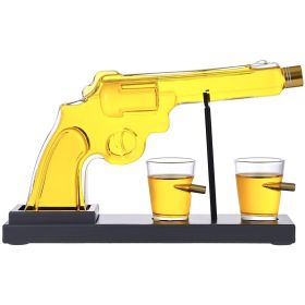 Gifts for Men Dad, 10 Oz Whiskey Gun Decanter Set + 2 Bullet Glasses - Unique Birthday Pistol Gift Ideas