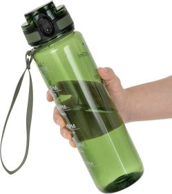 Water Bottle 32oz, Durable and Leakproof Water Bottles Motivational with Time Marker,Tritan,BPA Free, Gym,Travel, Home,School,Office