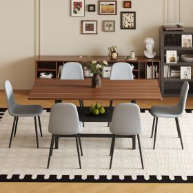 Table and chair set.71*35.4 inch fashionable walnut grain dining table