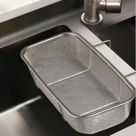 Stainless Steel Side Sink Drain Strainer Basket, Corner Hanging Sink Strainer Colander Drain Basket