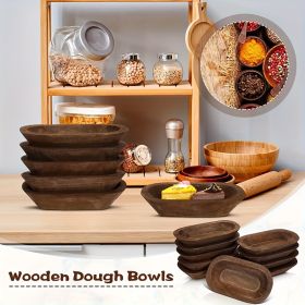 5pcs Bulk Rustic Wood Dough Bowls - Hollow Vessel for Wedding DIY Crafts, Farmhouse Decor, Candle Making & Fruit Display - & Suitable for Wedding