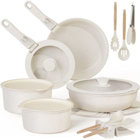 20 Piece Pots and Pans Set Non Stick, Cookware Set with Detachable Handle, Oven Safe, Induction Ready