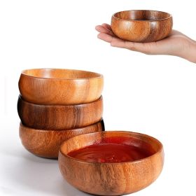 10/5pcs Acacia Wood Breakfast/Dinner Plates, Round Wood Plates, Easy Cleaning & Lightweight for Dishes Snack, Dessert