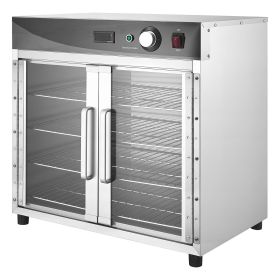 Electric Hot Box Food Warmer, 4-Tier Commercial Warming Cabinet with Water Tray, Glass Door and Adjustable Shelves