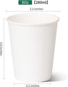Coffee Paper Cups 8 oz [100 pack], Disposable Coffee Cups, Hot Coffee Cups, Office (8 oz 100 pack)