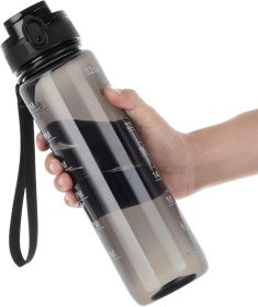 Water Bottle 32oz, Durable and Leakproof Water Bottles Motivational with Time Marker, Tritan, BPA Free, Wide Mouth, Gym, Travel, School,Office