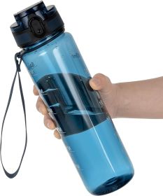 Water Bottle 32oz, Durable and Leakproof Water Bottles Motivational with Time Marker, Tritan, BPA Free, Gym,Travel,Home, School, Office, Gifts fo