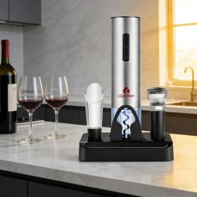 6-in-1 Electric Wine Bottle Opener Set with Foil Cutter