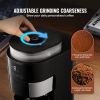 Coffee Maker with Grinder, 8 Cup Programmable Coffee Machine, Grind and Brew Coffee Maker with 24-Hour Timer for Auto Brew, Reusable Filter