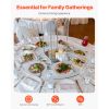30 in Glass Lazy Susan Turntable, Tempered Glass Dining Table Centerpiece with 6 Rotating Wheels, 360° Smooth and Silent Spin Tabletop Rotating Tray