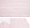 Mode Pink Rustic Cotton Linen Table Runner, Seasonal Embroidered Hollow Kitchen Dining Table Decoration for Home Party Decor 13x72 Inch