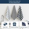 Kitchen Dish Towels Set of 12 – 18'x28' Soft & Quick-Drying Hand and Tea Towels, Premium Decorative Kitchen Towel – Black