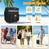 35L Rolling Cooler Bag 2-in-1 Insulated Lunch Backpack with Telescopic Handle Wheels Adjustable Shoulder Strap Portable Thermal Cooler Bag for Camping