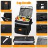 35L Rolling Cooler Bag 2-in-1 Insulated Lunch Backpack with Telescopic Handle Wheels Adjustable Shoulder Strap Portable Thermal Cooler Bag for Camping