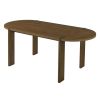 7 Pieces Modern Oval Dining Set, Rustic Farmhouse Solid Wood Kitchen Table Set for 6, 71'' Large Luxury Retro Country Dinner Set with Espresso Chairs
