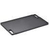 Reversible Grill/Griddle, 9.7"x16.7" Pre-Seasoned Cast Iron Griddle, Rectangular Double Burner Griddle Pan, Non-Stick Family Pan Cookware with Handles