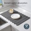 24"×16" Grey Stone Dish Drying Mats for Kitchen Counter