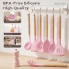 Kitchen Utensils set, 39 PCS Silicone Cooking Utensils Set with Wooden Handle, 446°F Heat Resistant Food Grade Utensil Sets