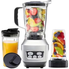 Smoothie Blender, Countertop Blenders For Kitchen With 23 34 60oz BPA-Free Portable Cups, Professional Smoothie Maker With Four Programs For Shake (Option: Silver)