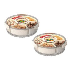 2 Piece Divided Serving Tray With Lid And Handle (Option: S)