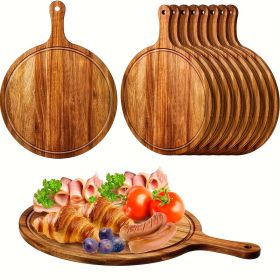 5pcs High-quality Pizza Boards with Handles, 15 Inches X 11 Inches, Natural Pizza Service Board, Suitable for Homemade Pizza (number: 5pcs, Color: Brown)