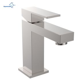 Deck Mounted UPC Brass Body Basin Mixer Taps Single Handle Bathroom Faucet with pop up drain (Color: BRUSHED NICKEL, Material: Brass Body)