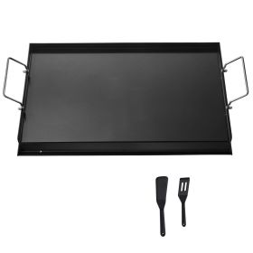 Carbon Steel Griddle, 24x16 inch Universal Flat Top Rectangular Plate, Gas Grill Griddle for BBQ Grill, Teppanyaki (Material: Carbon Steel, size: 24x16 inch)